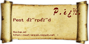 Pest Árpád névjegykártya